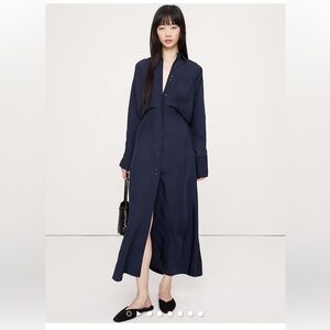 Banana Republic Drapey Twill Shirt Dress